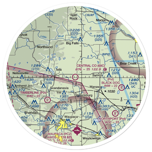 Central County Airport (68C) VFR Sectional Sticker (30 mile)