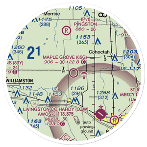 Maple Grove Airport (65G) VFR Sectional Sticker (20 mile)