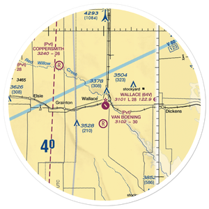 Wallace Municipal Airport (64V) VFR Sectional Sticker (30 mile)