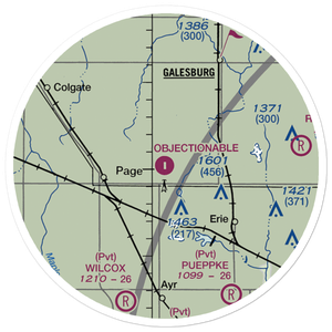 Page Regional Airport (64G) VFR Sectional Sticker (20 mile)