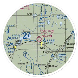 Tyler Municipal Airport (63Y) VFR Sectional Sticker (20 mile)