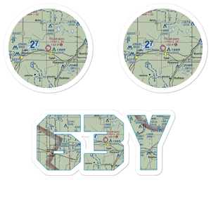 Tyler Municipal Airport (63Y) VFR Sectional Sticker Pack
