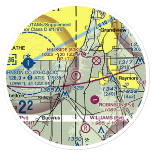 Hillside Airport (63K) VFR Sectional Sticker (20 mile)
