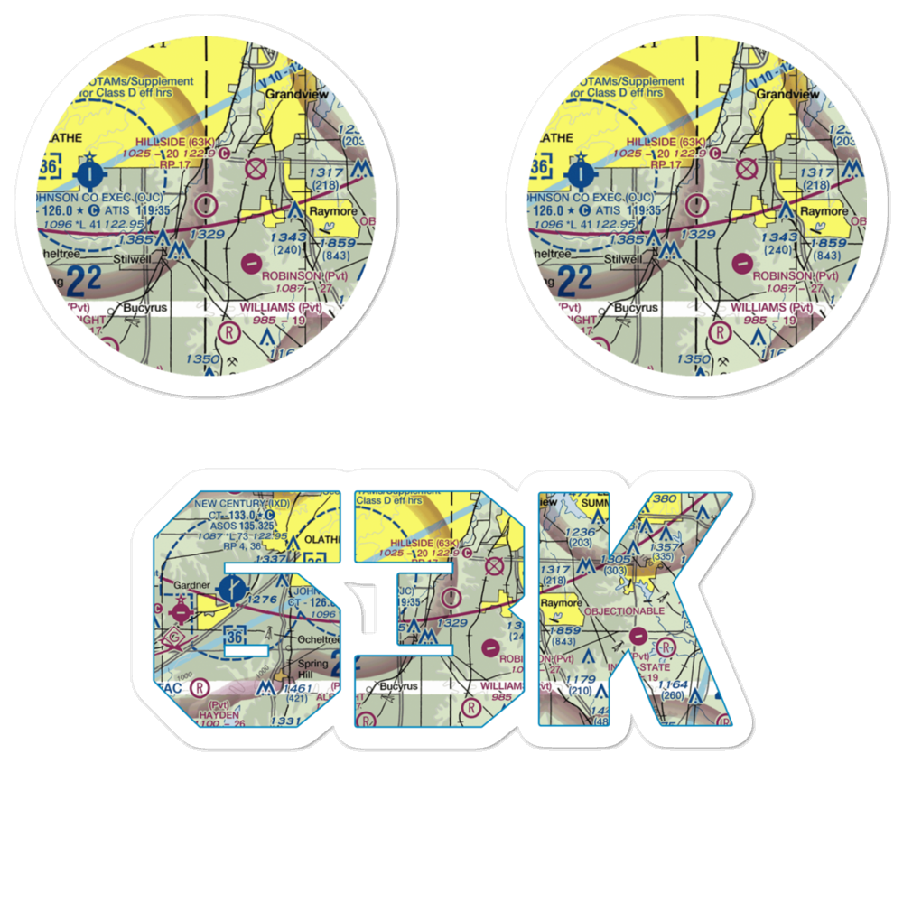 Hillside Airport (63K) VFR Sectional Sticker Pack 