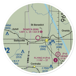 Seneca Municipal Airport (62K) VFR Sectional Sticker (20 mile)