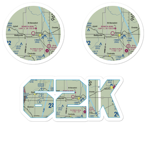 Seneca Municipal Airport (62K) VFR Sectional Sticker Pack