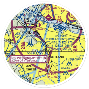 Portland Downtown Heliport (61J) VFR Sectional Sticker (20 mile)