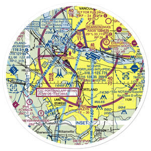 Portland Downtown Heliport (61J) VFR Sectional Sticker (30 mile)
