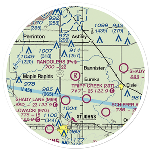 Randolph's Landing Area Airport (61G) VFR Sectional Sticker (20 mile)