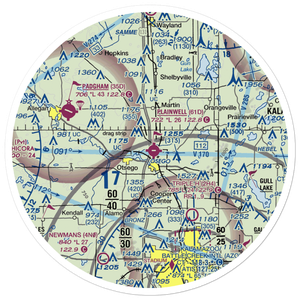 Plainwell Municipal Airport (61D) VFR Sectional Sticker (30 mile)