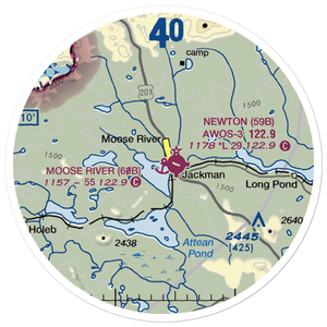 Moose River Seaplane Base (60B) VFR Sectional Sticker (20 mile)