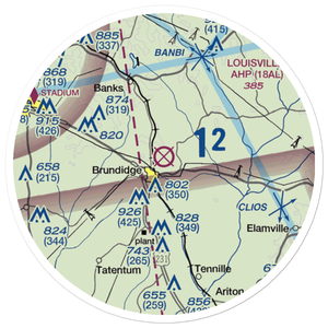 Brundidge Municipal Airport (60A) VFR Sectional Sticker (20 mile)