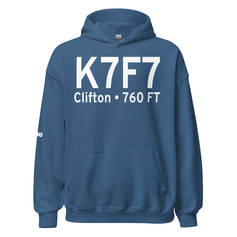Clifton Municipal Isenhower Field (K7F7) ICAO Hoodie Sweatshirt 