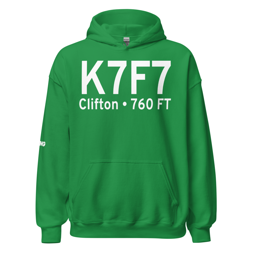 Clifton Municipal Isenhower Field (K7F7) ICAO Hoodie Sweatshirt 
