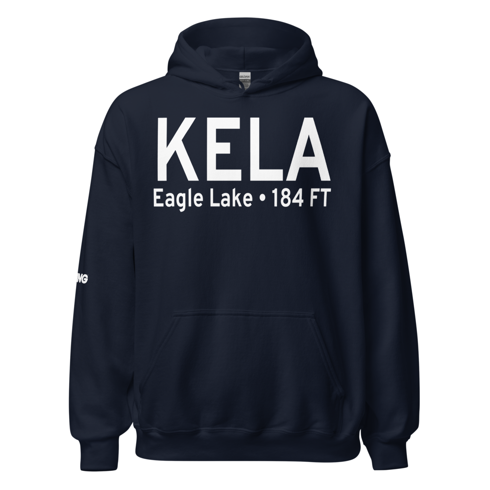 Eagle Lake Airport (KELA) ICAO Hoodie Sweatshirt 