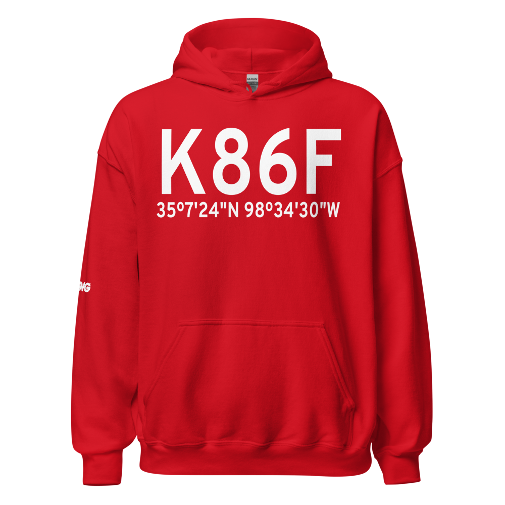Carnegie Municipal Airport (K86F) ICAO Hoodie Sweatshirt 