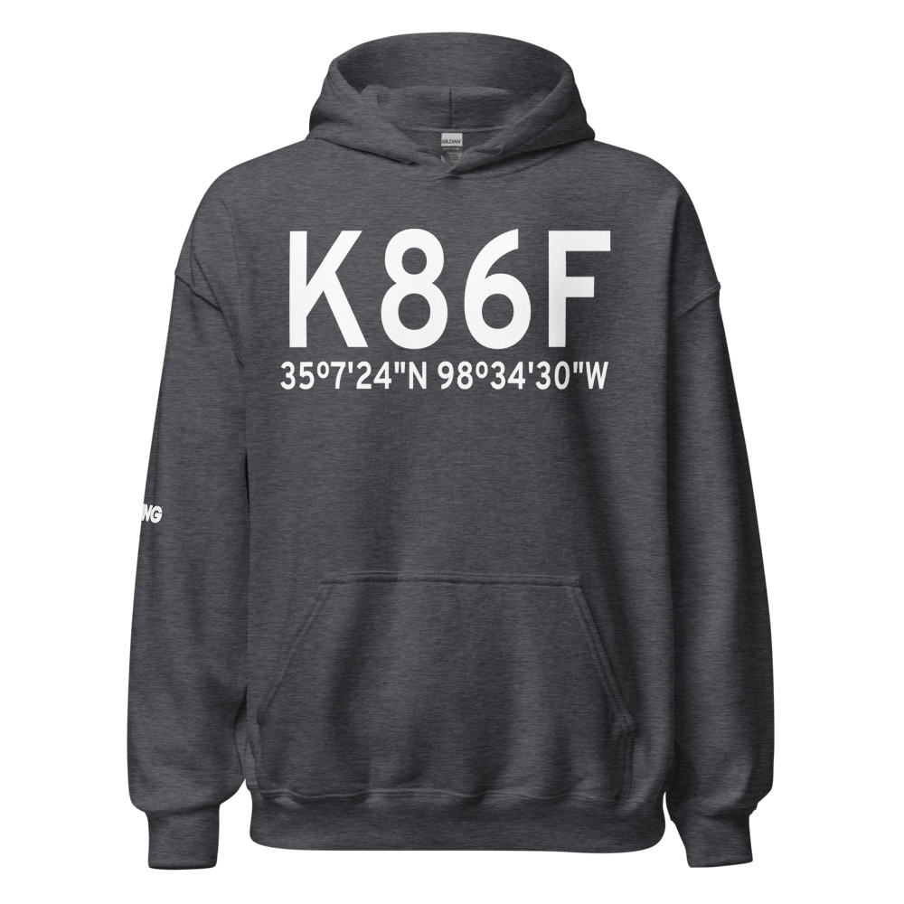 Carnegie Municipal Airport (K86F) ICAO Hoodie Sweatshirt 