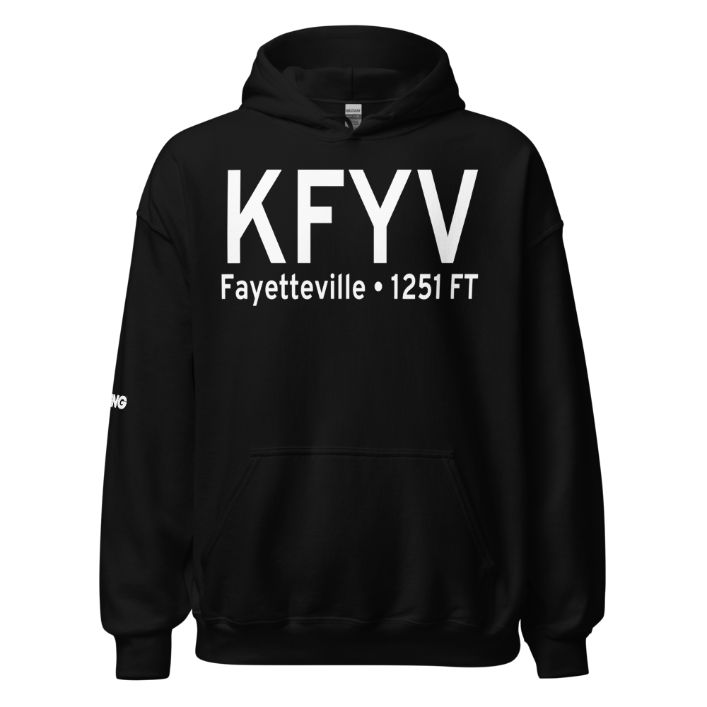 Drake Field (KFYV) ICAO Hoodie Sweatshirt 