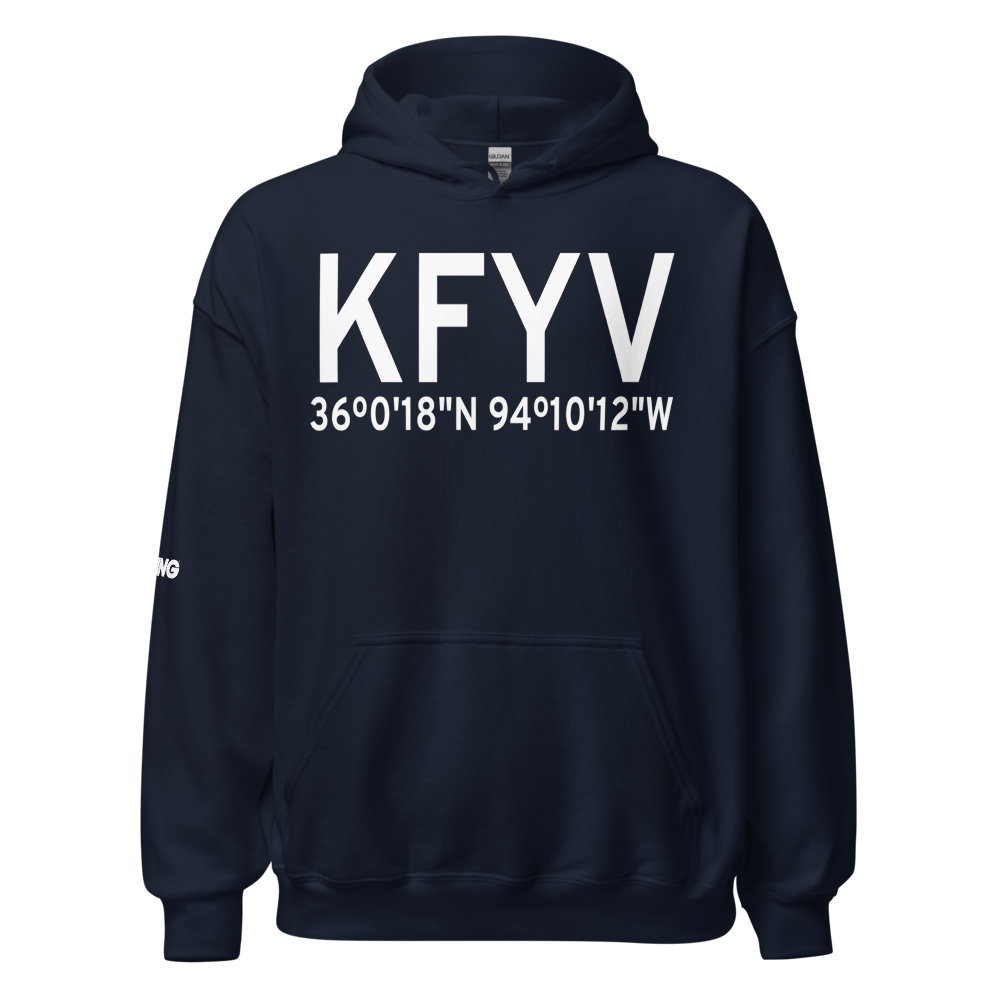Drake Field (KFYV) ICAO Hoodie Sweatshirt 