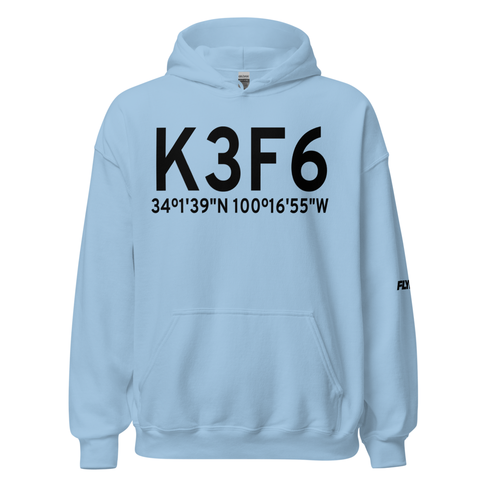 Dan E Richards Municipal Airport (K3F6) ICAO Hoodie Sweatshirt 