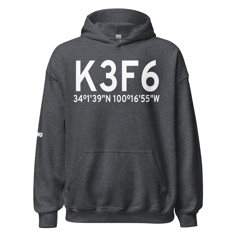 Dan E Richards Municipal Airport (K3F6) ICAO Hoodie Sweatshirt 