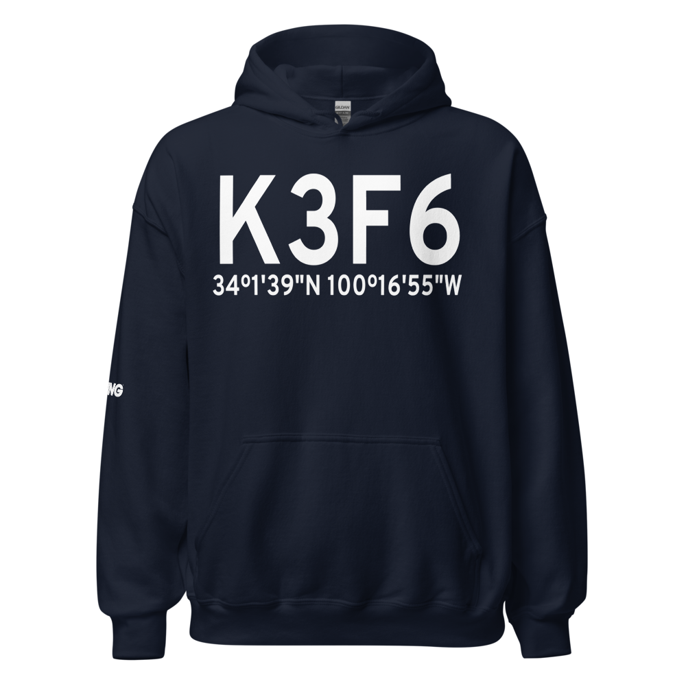 Dan E Richards Municipal Airport (K3F6) ICAO Hoodie Sweatshirt 
