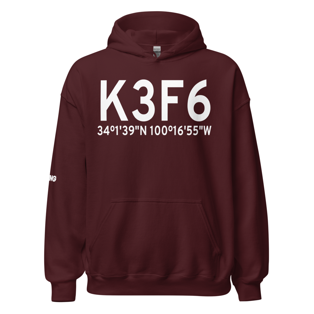 Dan E Richards Municipal Airport (K3F6) ICAO Hoodie Sweatshirt 