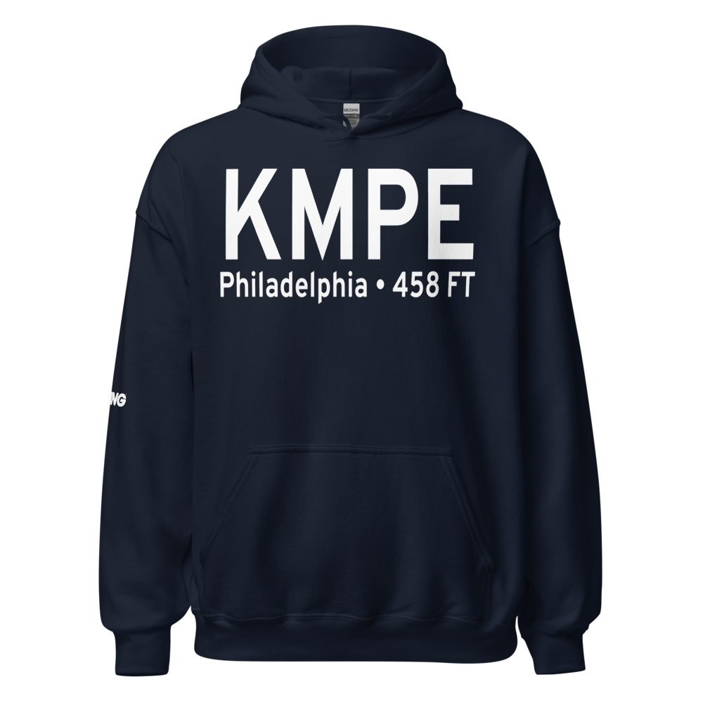 Philadelphia Municipal Airport (KMPE) ICAO Hoodie Sweatshirt 