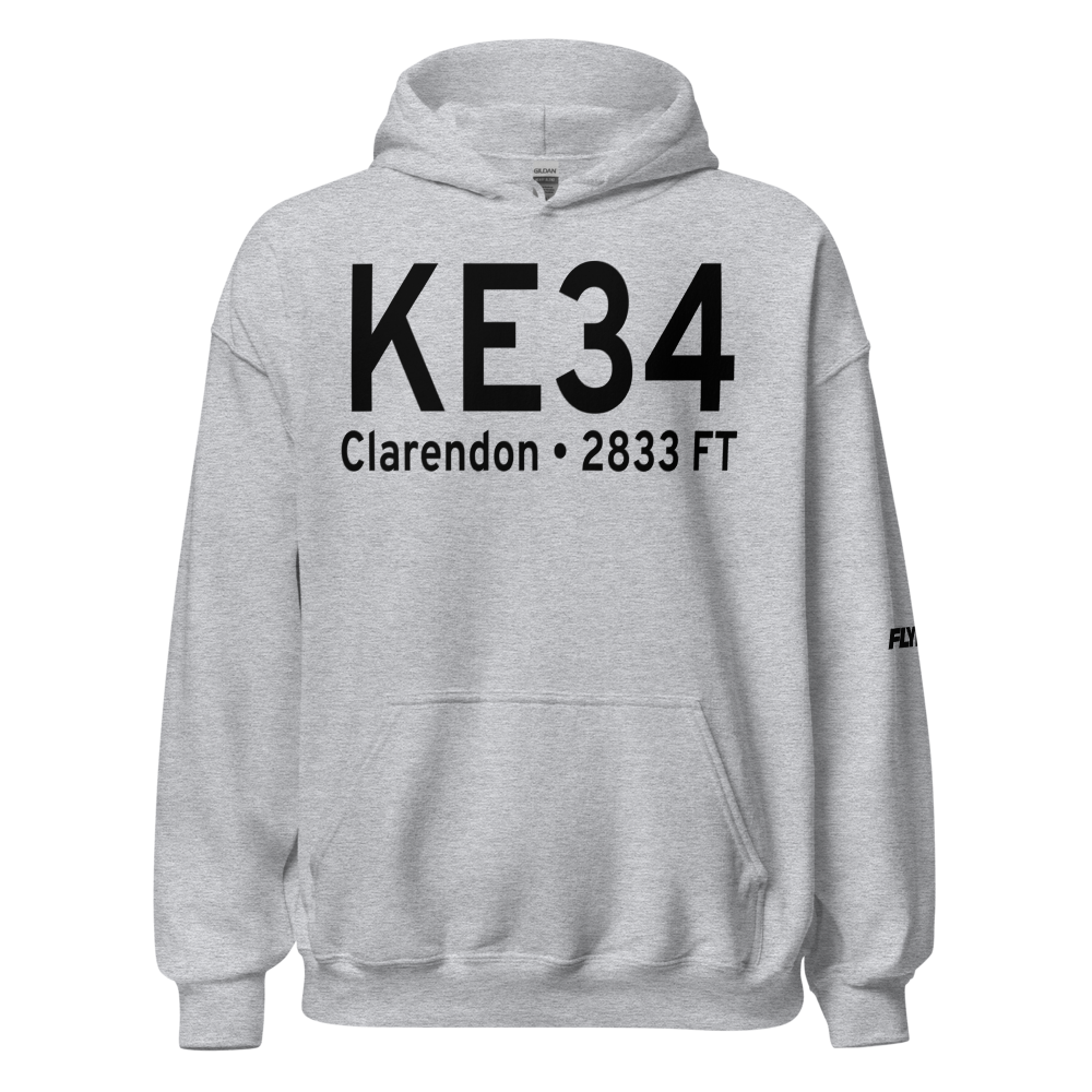 Smiley Johnson Municipal Airport-Bass Field (KE34) ICAO Hoodie Sweatshirt 