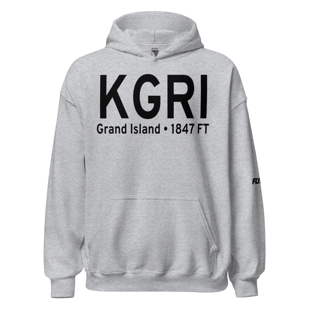 Central Nebraska Regional Airport (KGRI) ICAO Hoodie Sweatshirt 
