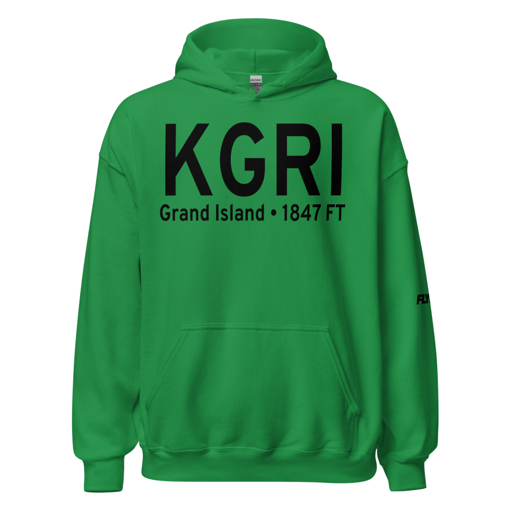 Central Nebraska Regional Airport (KGRI) ICAO Hoodie Sweatshirt 