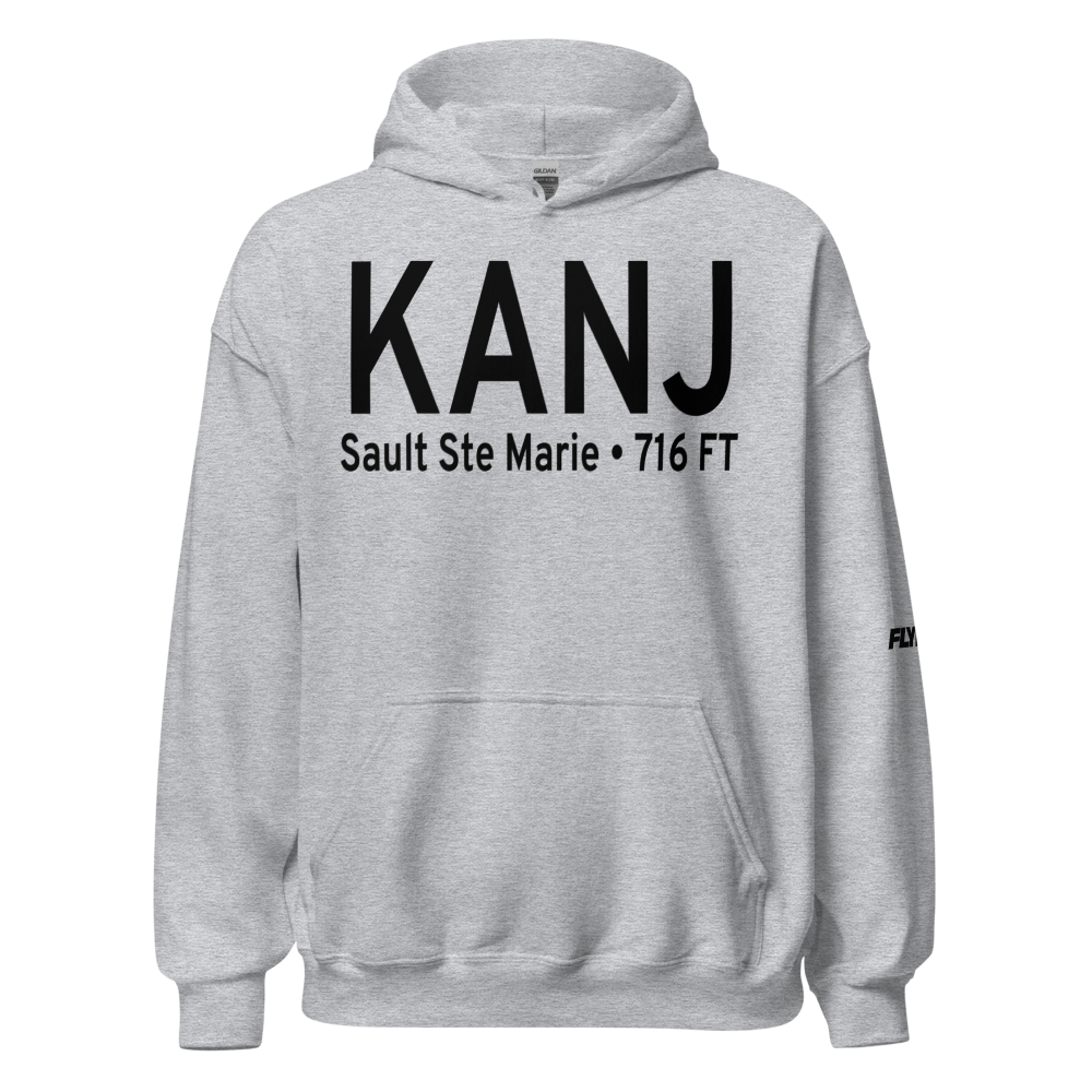 Sault Ste Marie Municipal Sanderson Field (KANJ) ICAO Hoodie Sweatshirt 