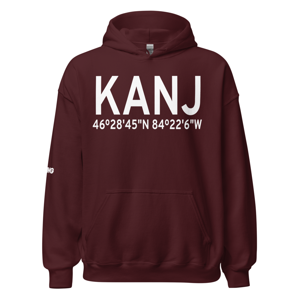Sault Ste Marie Municipal Sanderson Field (KANJ) ICAO Hoodie Sweatshirt 