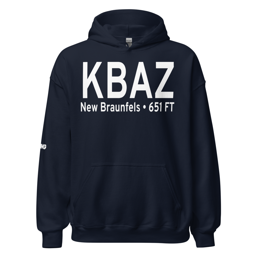New Braunfels Municipal Airport (KBAZ) ICAO Hoodie Sweatshirt 