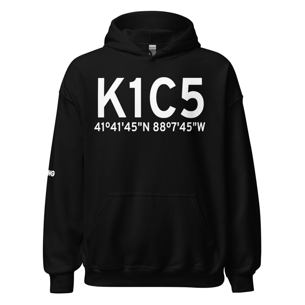 Bolingbrook's Clow International Airport (K1C5) ICAO Hoodie Sweatshirt 