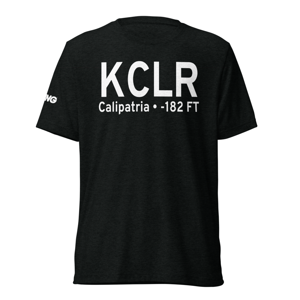 Cliff Hatfield Memorial Airport (KCLR) ICAO Tri-blend T-Shirt 