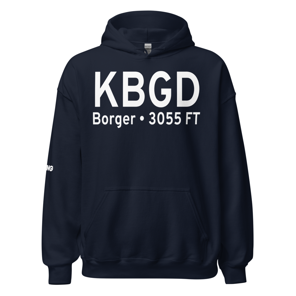 Hutchinson County Airport (KBGD) ICAO Hoodie Sweatshirt 