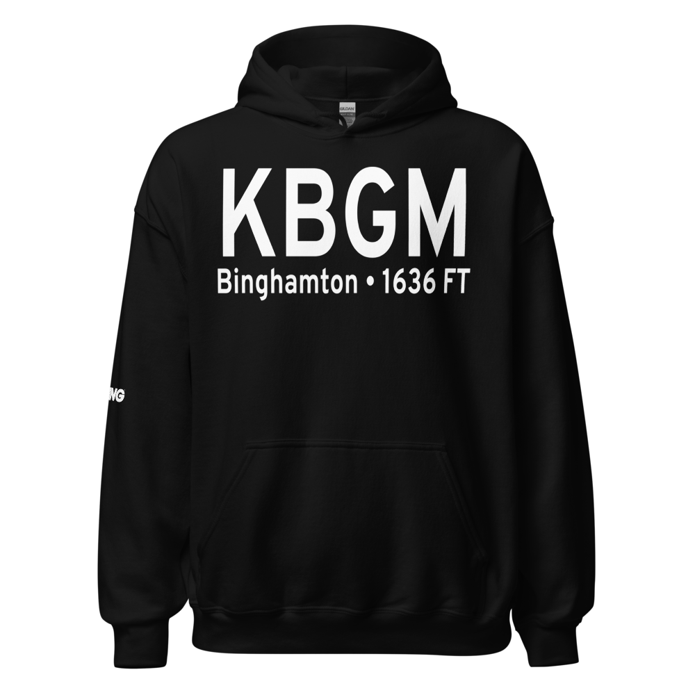 Greater Binghamton/Edwin A Link field (KBGM) ICAO Hoodie Sweatshirt 