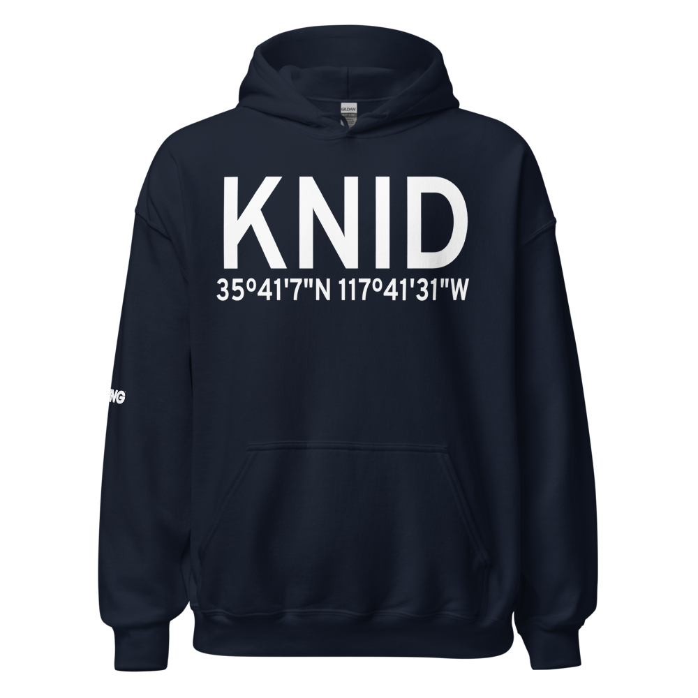 China Lake Naws (Armitage Field) Airport (KNID) ICAO Hoodie Sweatshirt 