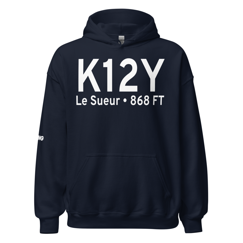 Le Sueur Municipal Airport (K12Y) ICAO Hoodie Sweatshirt 