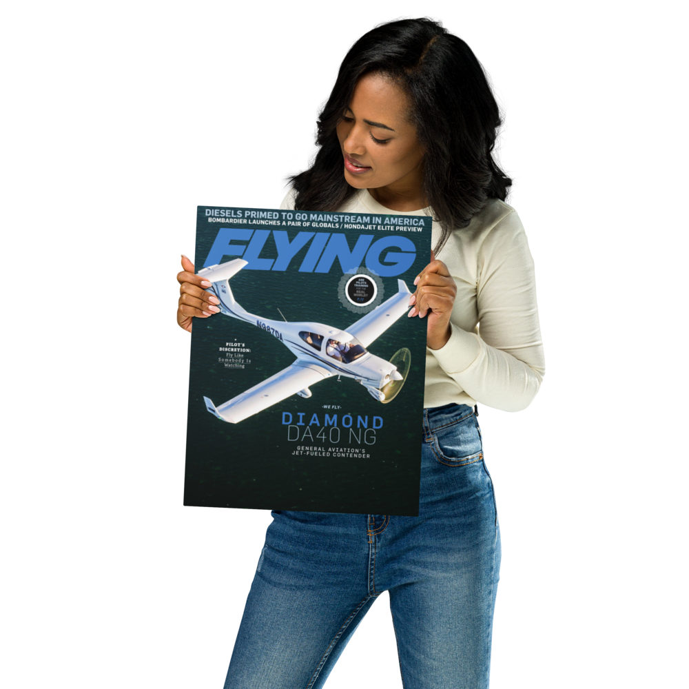 FLYING Magazine Cover Print - August 2018 11×14 Metal Print 