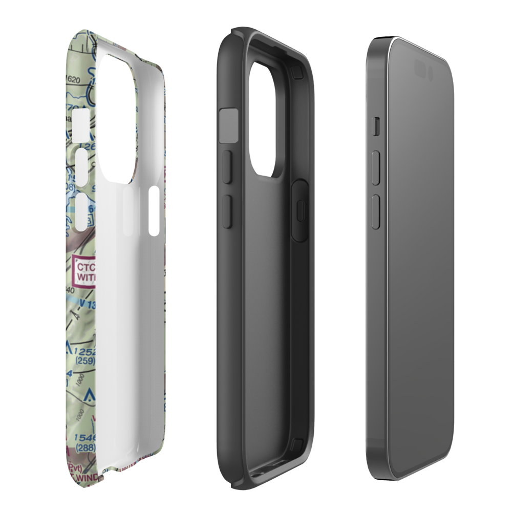 100 Aker Wood Airport (TN41) VFR Sectional  Tough iPhone Case iPhone 14 Pro model shown