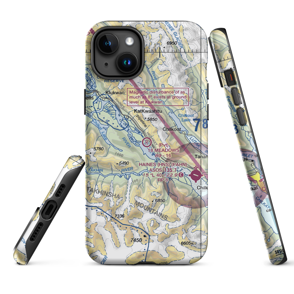 18 Meadows Aerodrome (18AA) VFR Sectional  Tough iPhone Case iPhone 15 Plus model shown