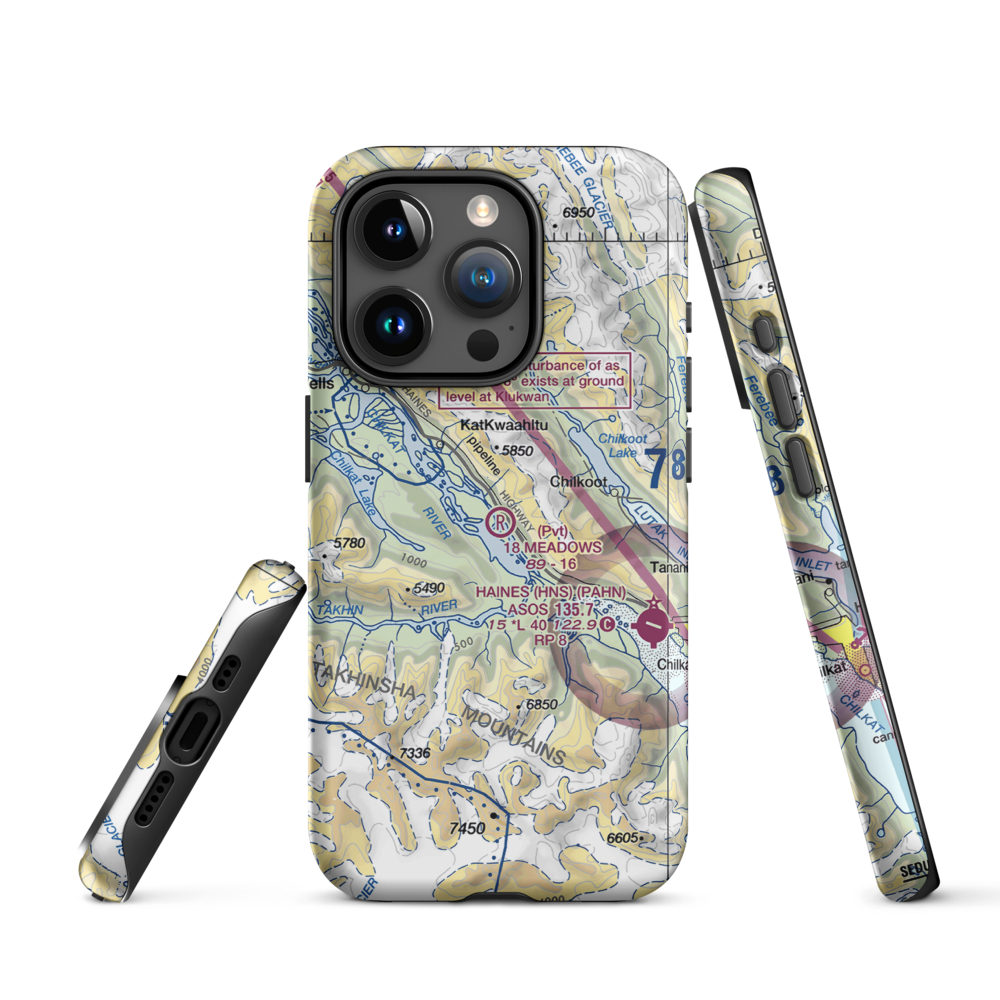 18 Meadows Aerodrome (18AA) VFR Sectional  Tough iPhone Case iPhone 15 Pro model shown