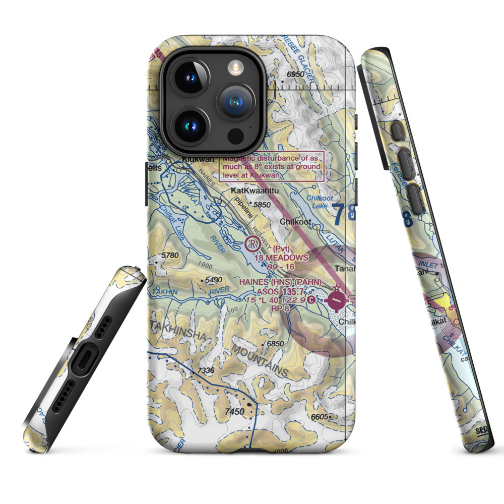 18 Meadows Aerodrome (18AA) VFR Sectional  Tough iPhone Case iPhone 15 Pro Max model shown