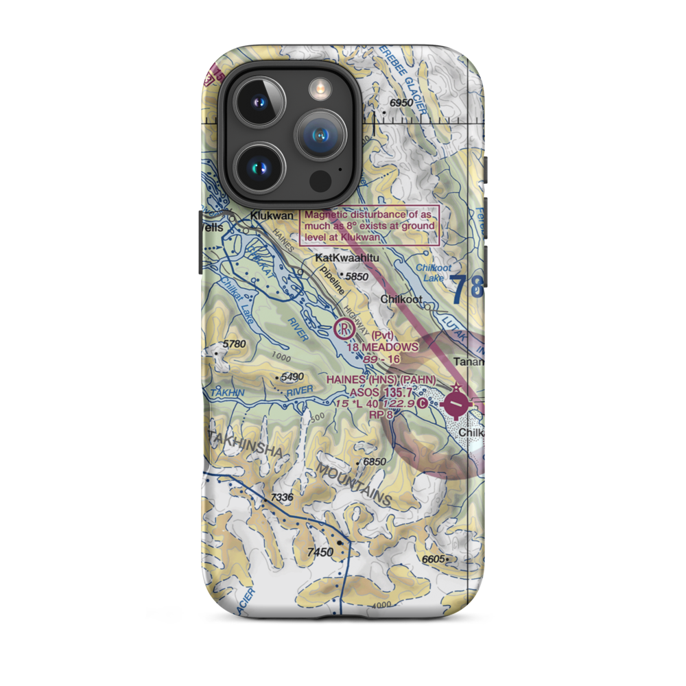 18 Meadows Aerodrome (18AA) VFR Sectional  Tough iPhone Case iPhone 16 Pro Max model shown