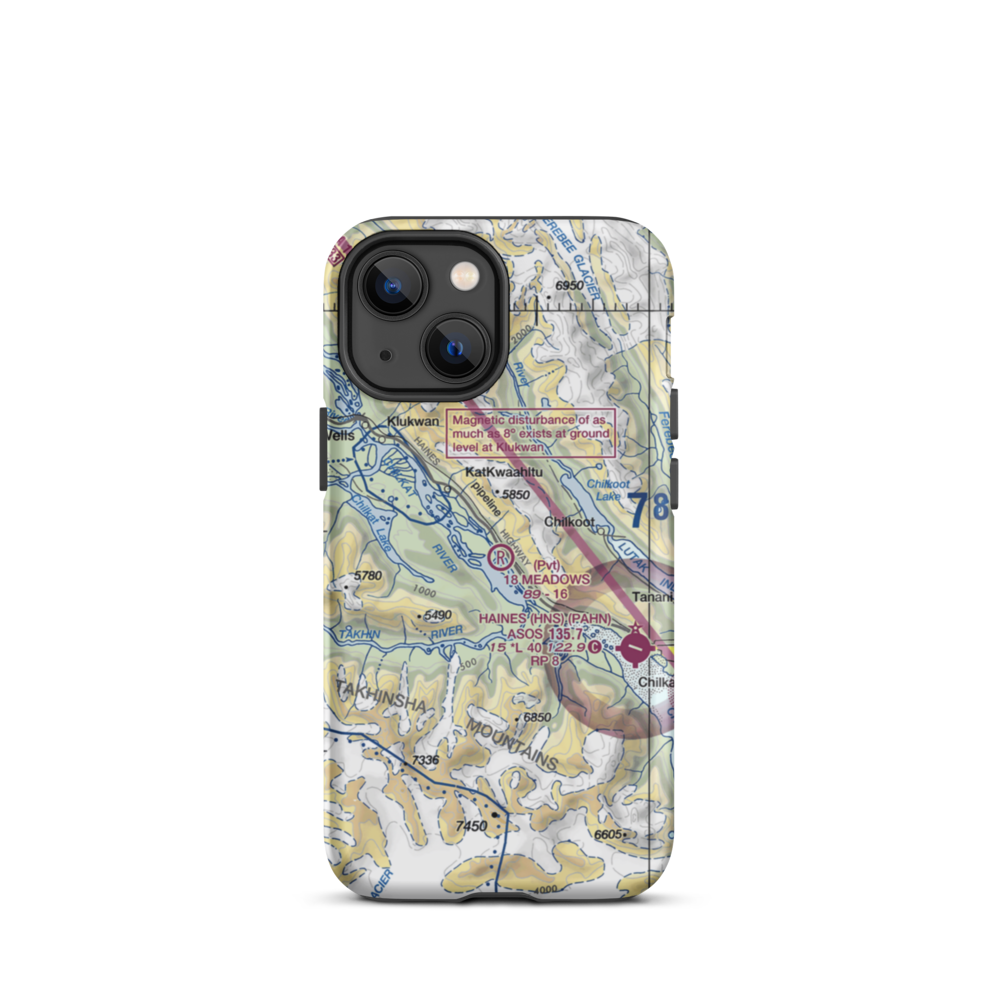 18 Meadows Aerodrome (18AA) VFR Sectional  Tough iPhone Case iPhone 13 mini model shown
