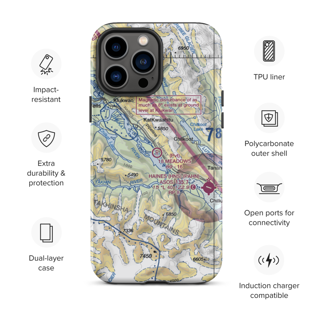 18 Meadows Aerodrome (18AA) VFR Sectional  Tough iPhone Case iPhone 13 Pro Max model shown