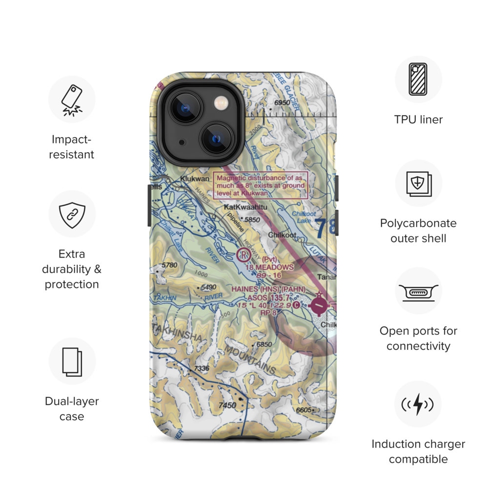 18 Meadows Aerodrome (18AA) VFR Sectional  Tough iPhone Case iPhone 14 model shown