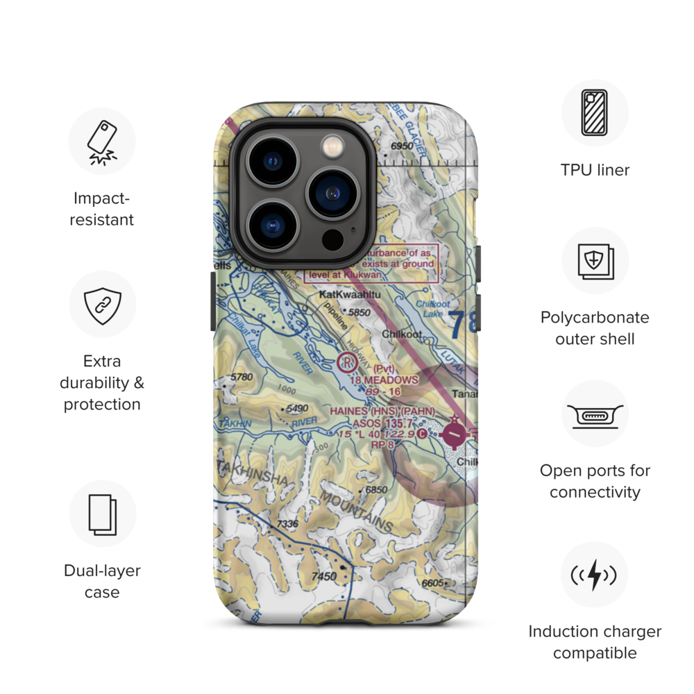 18 Meadows Aerodrome (18AA) VFR Sectional  Tough iPhone Case iPhone 14 Pro model shown